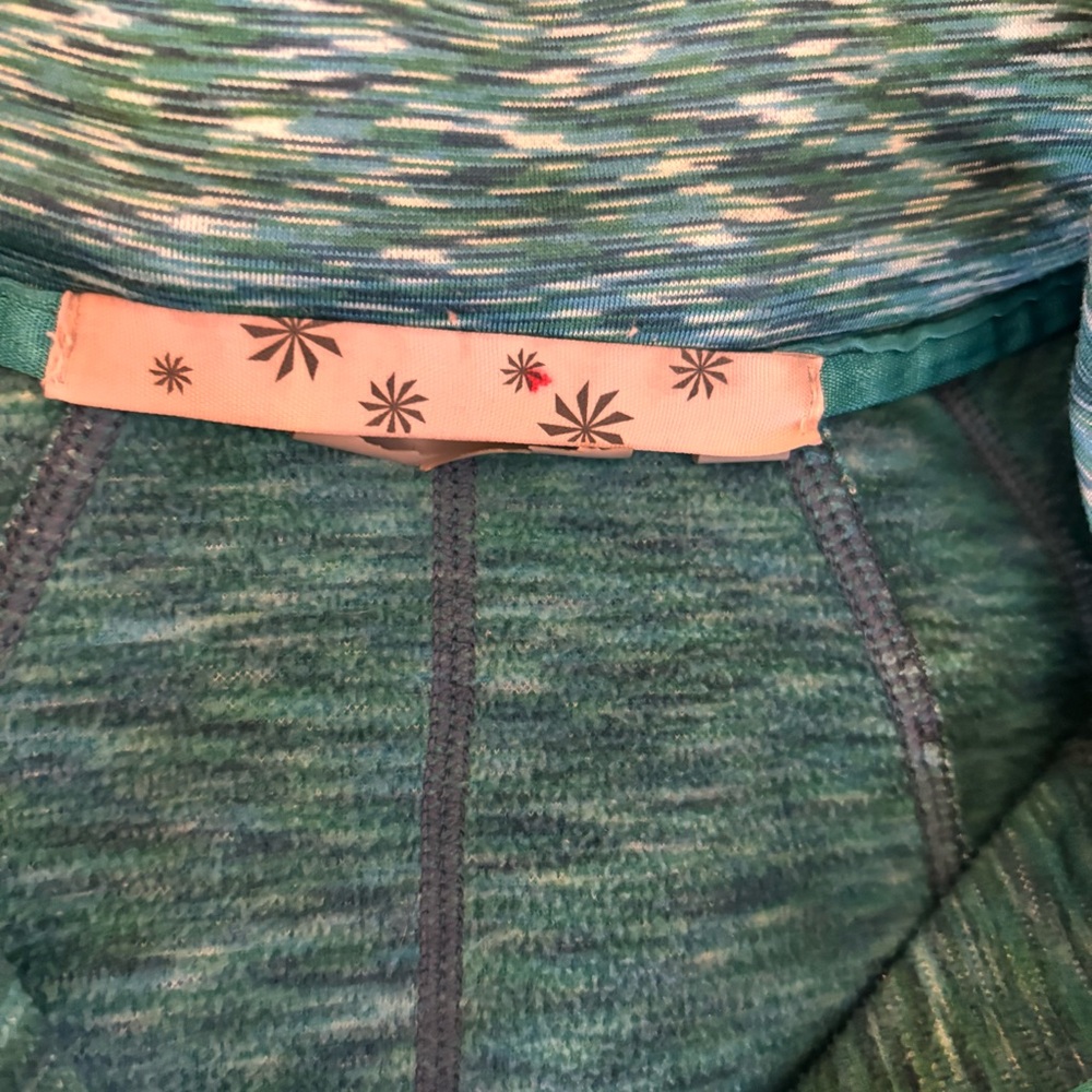 Athleta Blue Space Dye Zip Hoodie Size Large Athletic Workout Jacket - Picture 8 of 13